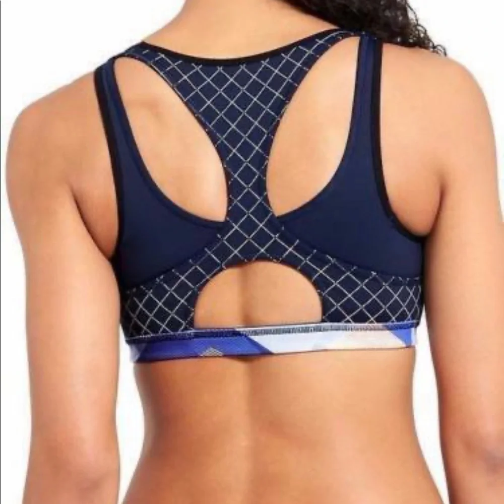 Athleta Electric Geo Triple Dare Sports Bra Cutout